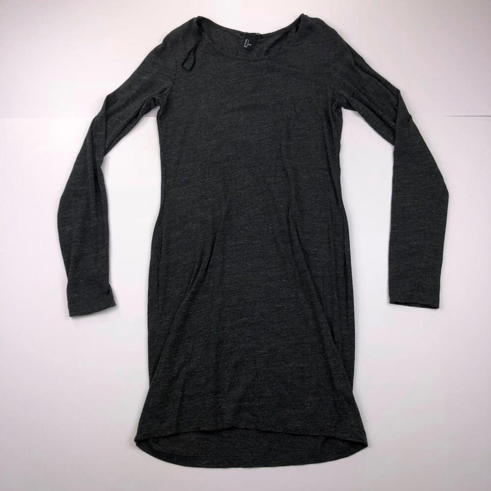 Basic H&M Women's Small Gray Long Sleeve Shift Dress